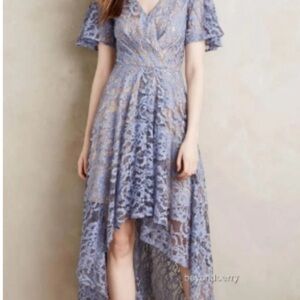 Moulinette Soeurs Purple High-Low Fit and Flare Dress